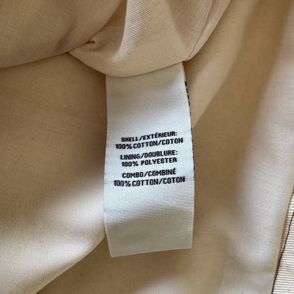 bagatelle Cream Jean Jacket with Brown Gingham Collar - Picture 6 of 7